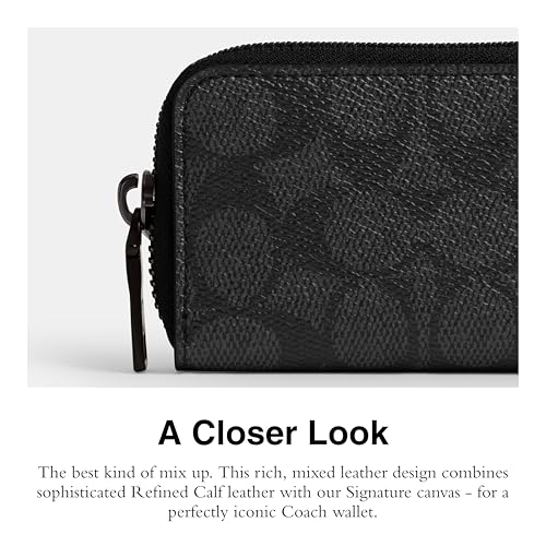 Coach Men's Small Zip Around Card Case, Charcoal, One Size4