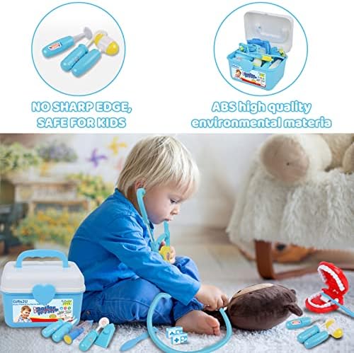 Gifts2U Toy Doctor Kit, 37 Pieces Kids Pretend Play Toys Dentist Medical Role Play Educational Toy Doctor Playset for Boys Ages 3-6