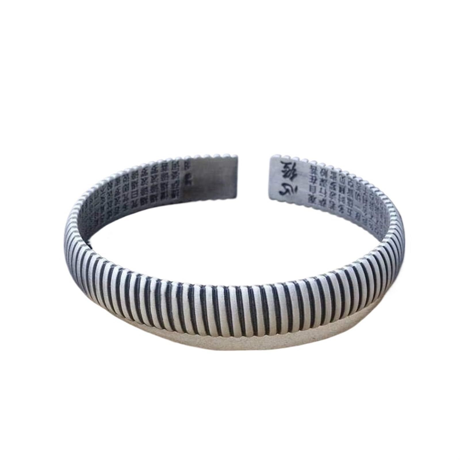 Bracciale in argento, bracciale rigido alla moda, braccialetto in argento massiccio 999 Detti buddisti in argento Bracciale gioielli Vecchio braccialetto in argento vintage I braccialetti fatti a mano