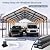 HOMSHADE 20x30FT Heavy Duty Metal Carport, Oversized Car Port Garage with Galvanized Steel Roof & Reinforced Base, Outdoor RV Shelter for 2 Cars, Full-Sized Pickups, Bass Boats and Tractors