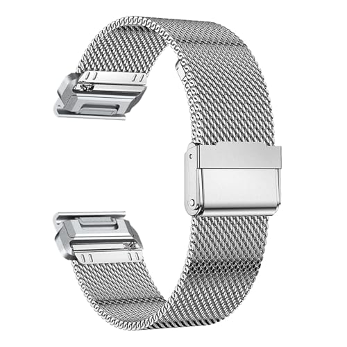 DAVNO Correa de Metal milanesa QuickFit de 22mm y 26mm para Garmin EPIX GEN2 Fenix7 7X Solar/6X 6XPro 5XPlus Forerunner 955 Enduro 2(Silver,For Garmin Fenix 6)