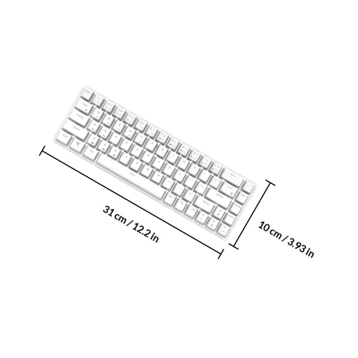 Mipcase Teclado Mecánico Inalámbrico de Modo Doble Portátil 68 Teclas Abs para Juegos y Oficina, Compatible y Ligero para Uso en Casa