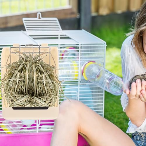 Comedero para conejos jojofuny que soluciona el desorden de hierba en jaulas pequeñas 7