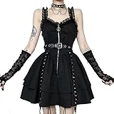 Y2K Lolita Kleid mit kaskadierenden Rüschendetails, ärmellos, plissiert, Mini-Kurzkleid, zeigen Sie Ihre Weiblichkeit und kreieren Sie einen glamourösen Look für Sie. Hexenkleid, schwarzes Partykleid