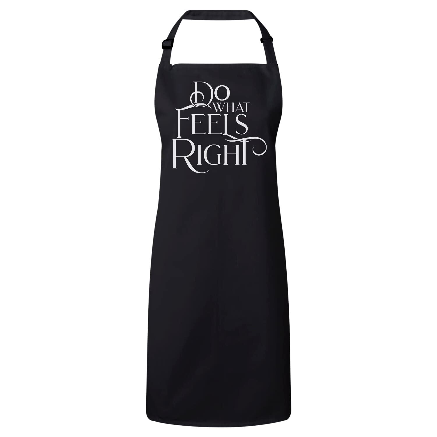 Tablier cuisine noir anti-taches à message typographique ajustable - 4