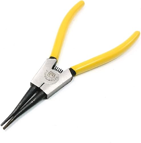 X-DREE Hand Tool Yellow Handle Internal Straight Circlip Plier 7.1"(Herramienta de Manija Amarilla Interna Recta Circlip Alicates 7.1' '