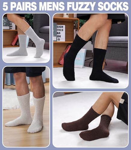 Image of MQELONG Fuzzy Socks for Men & Women Cozy Fluffy Winter Warm Slipper Socks