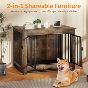 Dog Crate Furniture, Dog Crate End Table for Medium and Large Dogs,Wooden Cage Kennel Furniture Indoor, Modern Dog Crate with Multi-Purpose Removable Tray, Double-Doors Dog Furniture Dog Crate Furniture Dog Crate End Table for Medium and Large DogsWooden Cage Kennel Furniture Indoor Modern Dog Crate with Multi Purpose Removable Tray Double Doors Dog Furniture