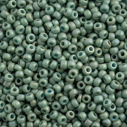 Miyuki Seed Bead 8/0 Frosted Glazed/Rainbow Green Mint Matte AB 250Grams of Japanese Glass Beads