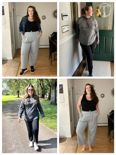 FOREYOND Plus Size Sweatpants for Women Wide Leg Yoga Pants Workout Pants 1XL-5XL2