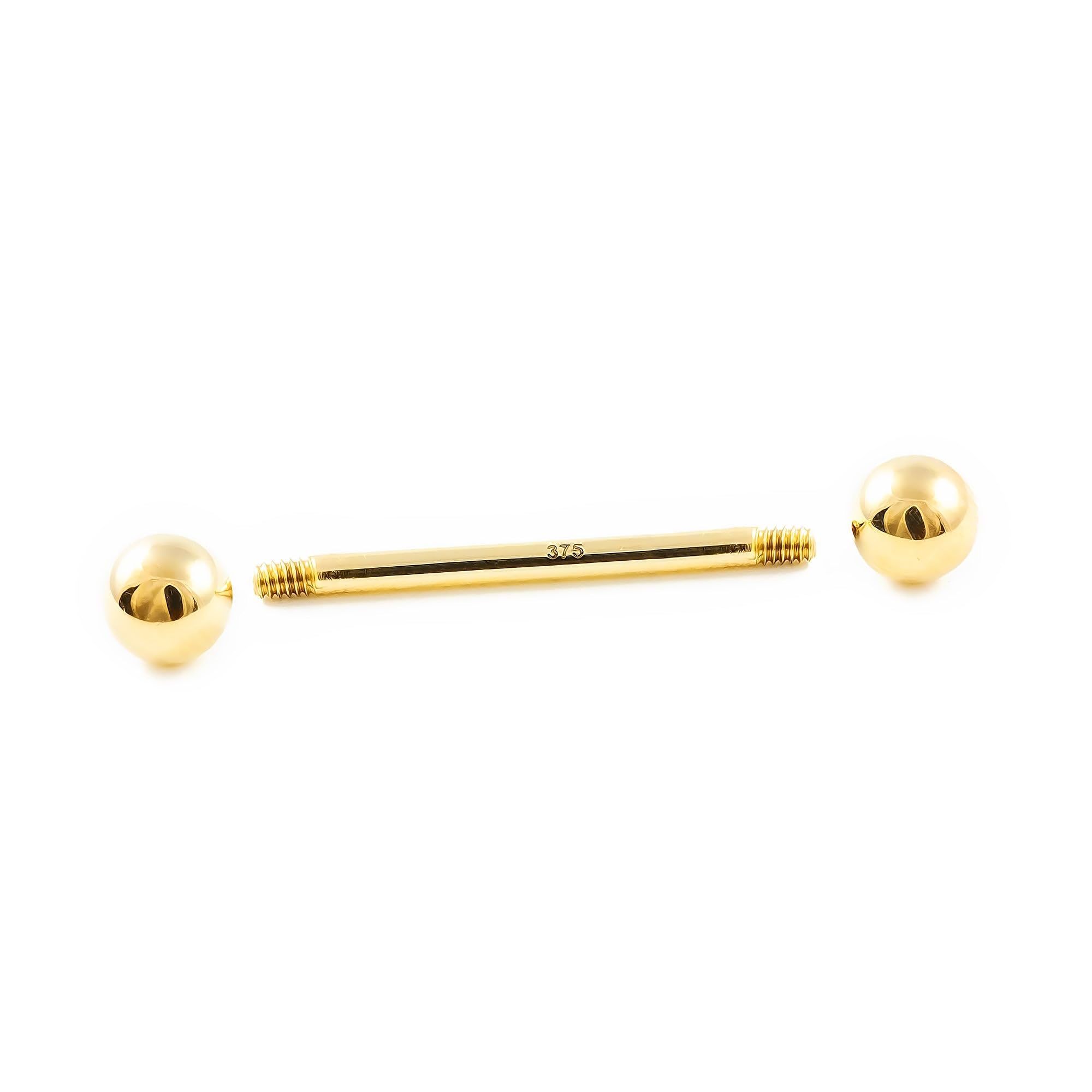 Piercing Oro Lengua bola 5 mm (9kts) - Estuche Regalo - Certificado de Garantía - Mondepetit