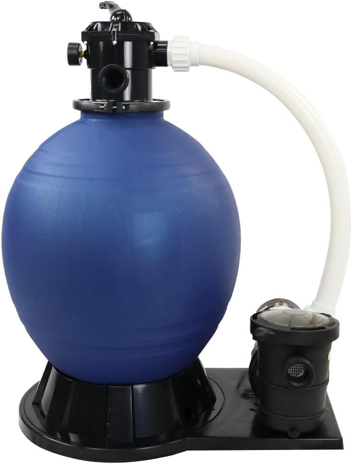 Rx Clear 22-Inch Sand Filter System with 1 HP Pump | Multi-Port Valve | 75 GPM | 220 Pound Sand Capacity | for Above Ground Pools Up to 26,000 Gallons