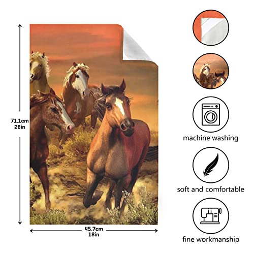 Vivid Sunset Horses Dish Towels For Kitchen Soft Tea Towel Set Of 6 Absorbent Dishcloths Hand Towels For Drying Dish Cloths 28" X 18" #TOP2