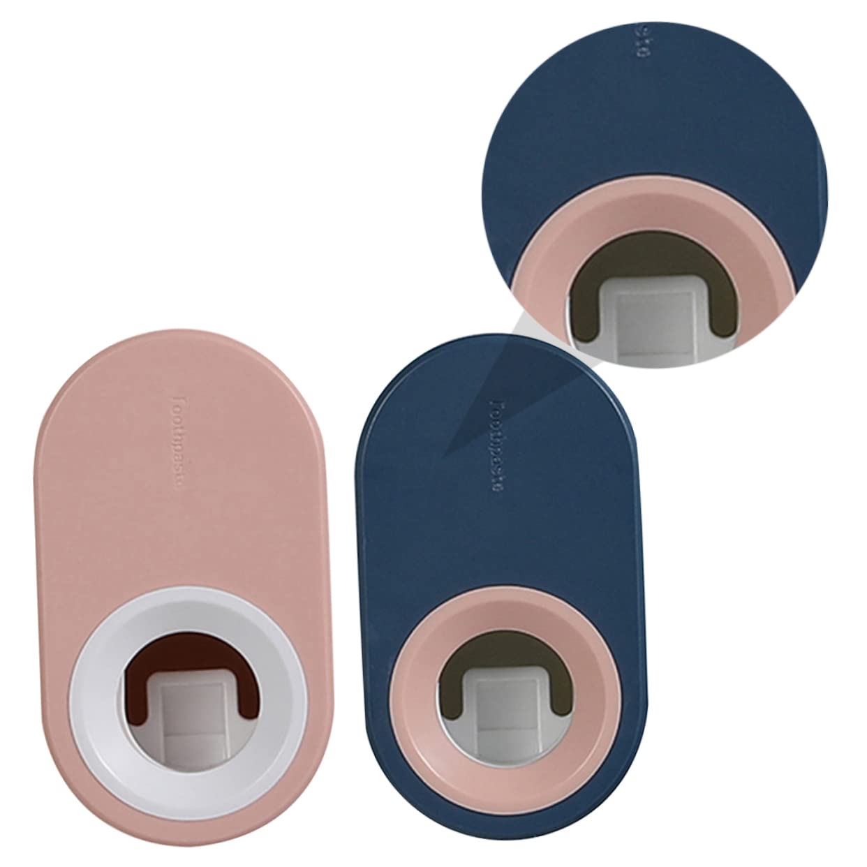 Cabilock 2pcs Automatic Toothpaste Dispenser for Bathroom Holder Wall-Mounted Plastic Toothpaste Pump Dispenser Rack