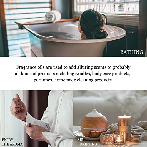 Euqee 6Pcs Fragrance Oils For Men, Men's Pubs Gift Set Premium Grade Fragrance Oils -10Ml-Leather, Sweet Tobacco, Dragons Blood, Sandalwood, Bay Rum, Cedarwood (Men's Pubs) #TOP4