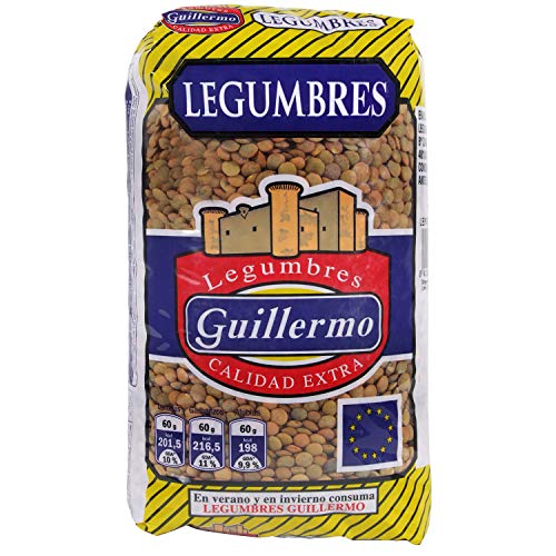 Guillermo | Lenteja castellana - Paquete 1kg. | Calidad Extra | Rico en proteínas | Bajo contenido...