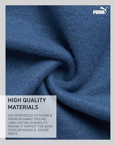 PUMA Toddler Boys Sweatsuit - 2 Piece Lightweight Soft Fleece Pullover Toddler Hoodie & Boys Jogger Pants (Size: 2T-7)4