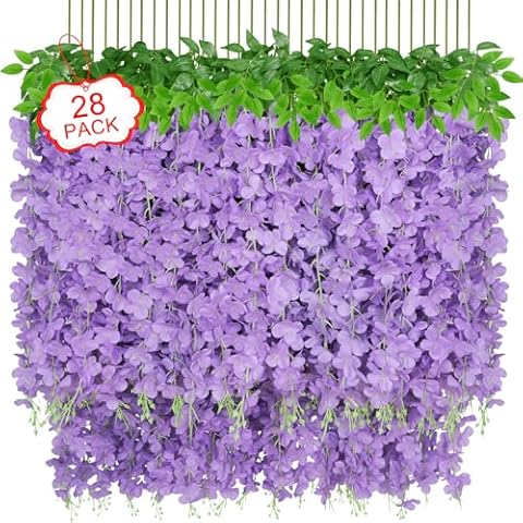 Yastouay 28 Pcs Purple Wisteria Flowers Cover