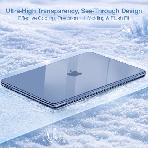 Image of MOSISO Compatible with MacBook Neo Case 13 inch 2026 Release Model A3404 with A18 Pro Chip, 4 in 1 Kit Precision Fit Crack & Scratch Resistant Protective Hard Shell Case Cover, Crystal Indigo