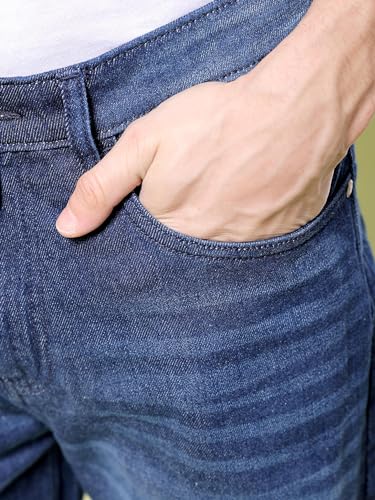 Image of The Indian Garage Co Men Bootcut Loose Fit Solid Mid-Rise Jeans