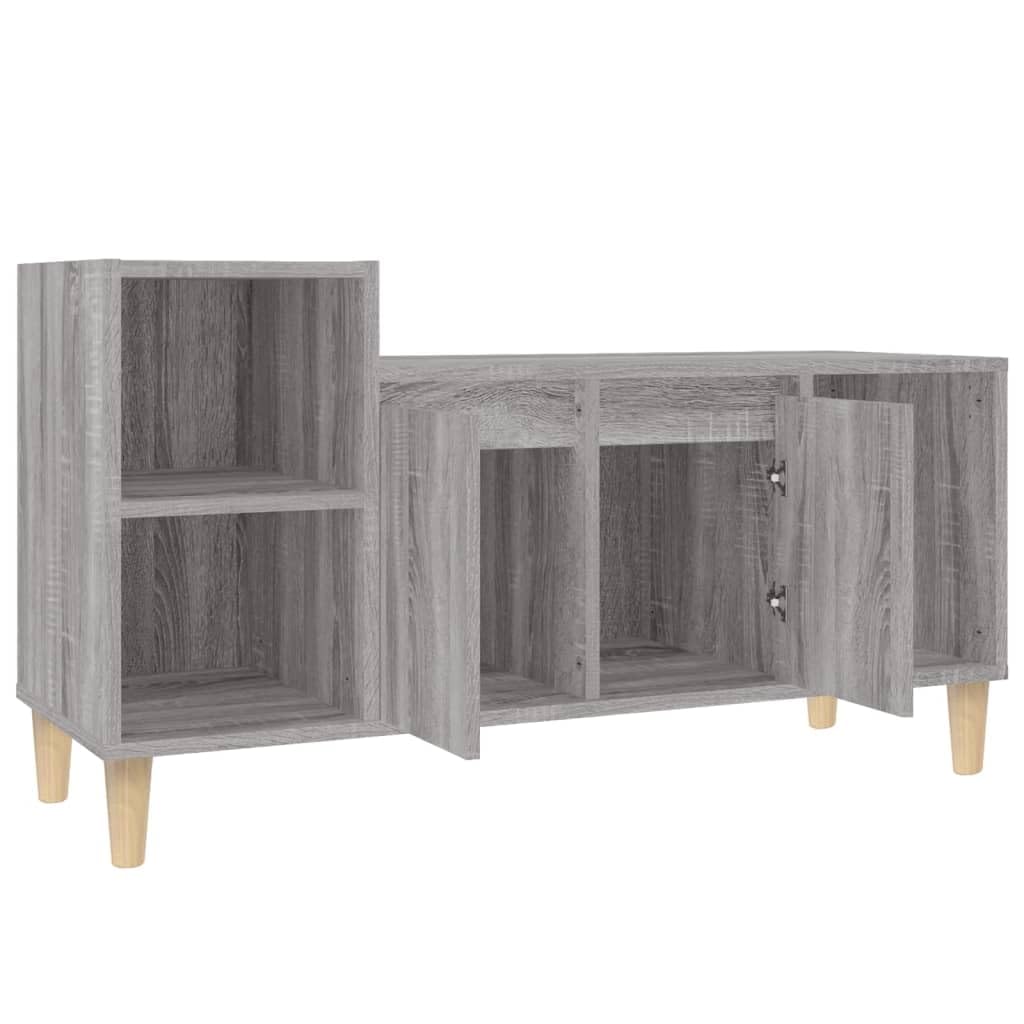 Mobile TV bianco con robusto piano superiore e spazio per lettori DVD, porte e scomparti in legno con supporto da parete incluso
