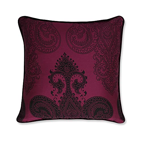Image of Swayam Set of 2 Ethnic Motifs Cotton Magenta Cushion Cover | 20 x 20 Inch | Soft Breathable Fabric with Hidden Zipper | Decorative & Stylish Cushion Covers for Sofa, Living Room, Bedroom & Couch