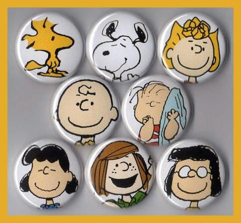 Set de 8 Imanes Peanuts Charlie Brown Snoopy
