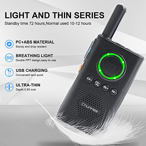 Chunhee Intercom Wireless For Home Wireless Intercom System For Business Long Range Rechargeable-Suitable For Commercial/Construction/Warehouse Worker/Industrial Factory/Docks, 4 Pack #TOP5