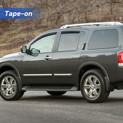 Image of Window Visors Rain Guards Shield for 2004-2016 Nissan Armada, Out-Channel Window Vent Wind Deflectors Visors Shades for 04-16 Armada