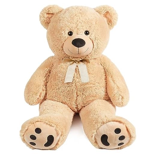 LotFancy 39 inch Big Teddy Bear Stuffed Animal Plush, Cuddly Stuffed Teddy Bears, Large Teddy Bear Plush Toy with Big Footprints, Gifts for Girls, Girlfriend, Wife on Birthday Valentine's Day