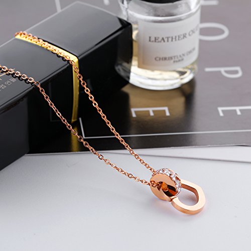 Image of Yellow Chimes Pendant for Women and Girls Rose Gold Pendant Necklace For Women | Staineless Steel Love Heart Pendant Chain | Birthday Anniversary Valentine Gift for Wife Girls Women