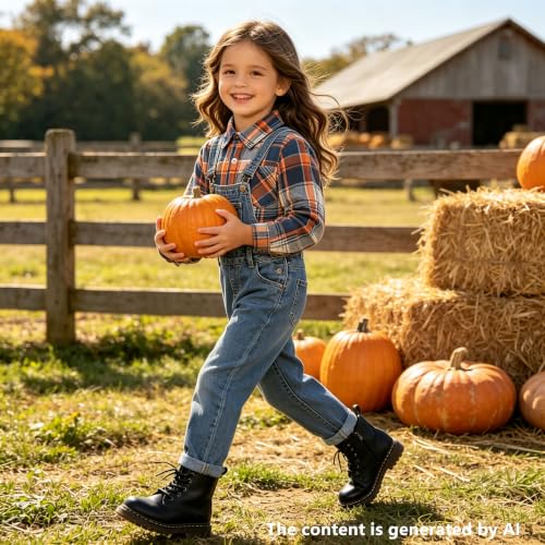Image of SANGTREE Women and Girls Long Sleeve Flannel Casual Button Down Plaid Shirt