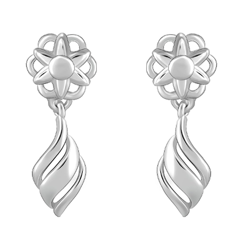 925 Silver Floral Twist Earrings| Drops to Gift Women & Girls | With Certificate of Authenticity and 925 Stamp | 6 Months Warranty*-image-35