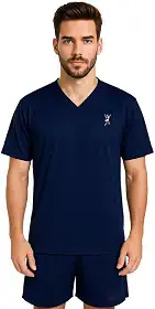 Pijama Masculino Verão Gola V Camisa Manga Curta Short Adulto Davi