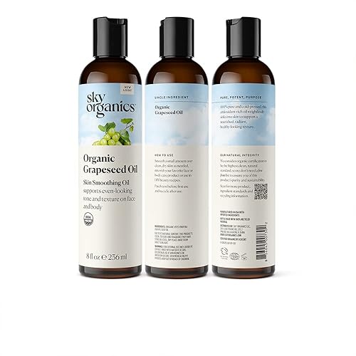 Miniatura 9 de Sky Organics Aceite orgánico de semilla de uva para la cara 100 puro y prensado en frío certificado USDA orgánico para hidratar aclarar e iluminar 8
