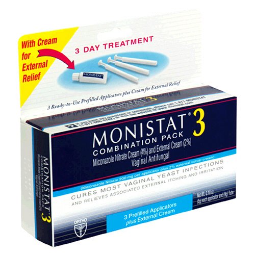 Monistat 3, Vaginal Antifungal Combination Pack 3 Ovule Inserts w/Applicators