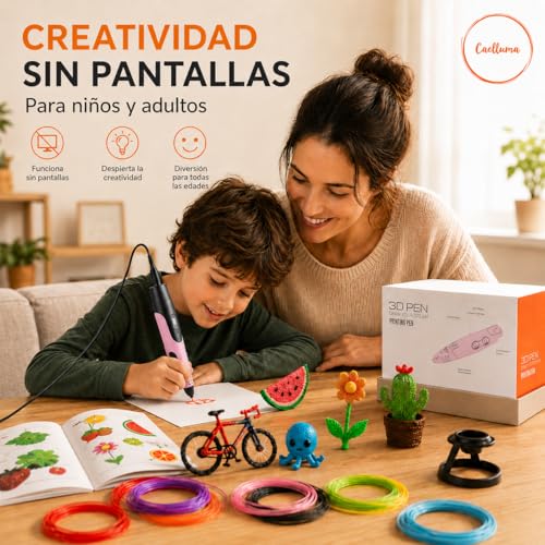 Miniatura 4 de Caelluma Bolígrafo 3d Para Niños Con 12 Colores Pla Sin Pantallas Ni Apps Ideal Para Regalar Seguro, Fácil De Usar Y Creativo Incluye Accesorios Y Manual En Español Rosa