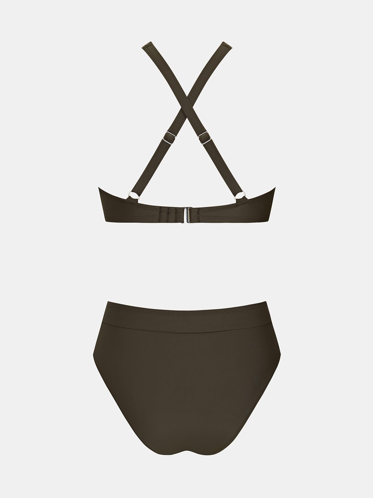 CUPSHE Damski zestaw bikini z wysokim stanem z wysokim dekoltem dwuczęściowy strój kąpielowy z siateczki