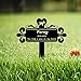Goodqueen Custom Dog Grave Marker Memorial Gifts, Personalized Dog Memorial Garden Stake, Metal Pet Loss Stake Memorial Plaque for Outdoors, Dog Memorial Grave Stake Marker CemeteryL8