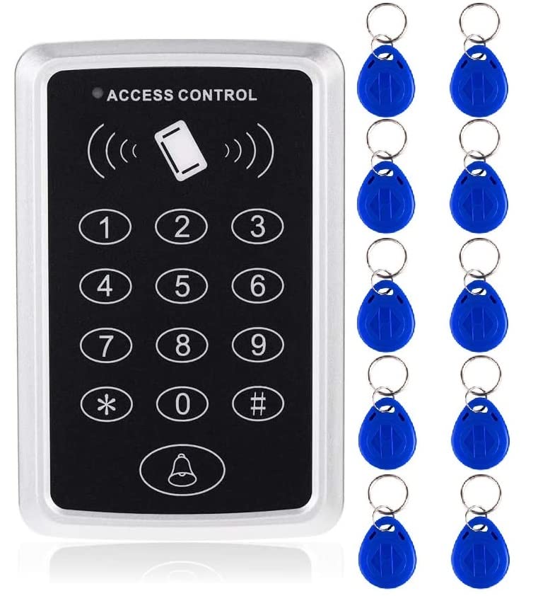 Buy Jenix Security Door Access Control Keypad, ID Keypad with 10 ID Key Fobs, StandAlone Keypad