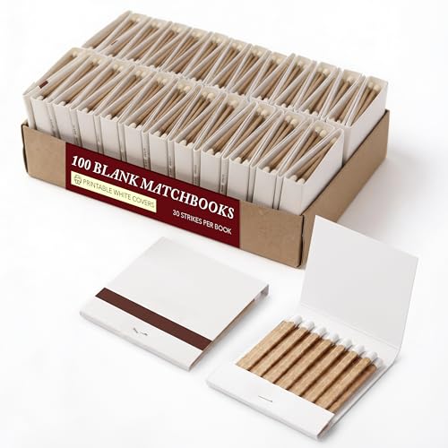 MegaDeal 100-Pack Plain White Matchbooks