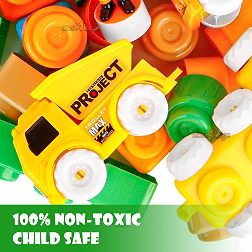 Image of Zest 4 Toyz Building Blocks for Kids 57 Pieces Construction Toy Vehicle Puzzle Game Creative Building Set Educational Toy Activity Blocks Brain Development Toy for Boys Girls 3+ Years