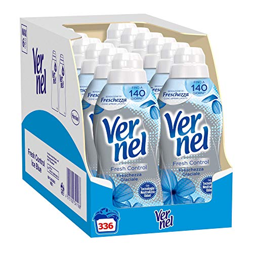 Vernel Suavizante neutralizante de olores Fresh Control, frescura helada, paquete de 12 x 700 ml