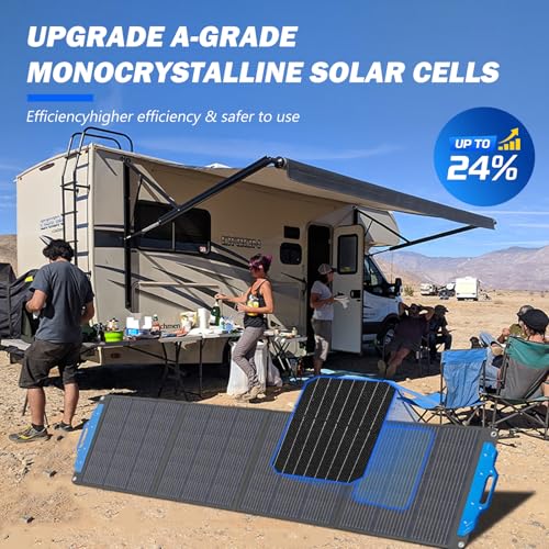 ATEM POWER 300W Solar Panels 18V Foldable Monocrystalline Solar Panel Kit with Adjustable Bracket Efficient Charge Portable Solar Charger for Power Station, Rv Camping Outdoor Trailer Emergency Power - Image 3