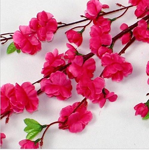 5PCS Peach blossom Simulation Flowers Wedding Bouquet Artificial Flowers Silk flower Decorative Flowers Wreaths Home Decoration (Rose Pink)