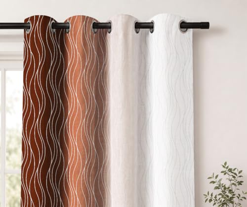 Image of Ultimate Trends Ombre Blackout Curtains for Bedroom Room Darkening Curtains for Living Room,Energy Saving,Thermal Insulated Grommet Window Drapes, Brown and Greyish White, 9 FEET,2 Panels