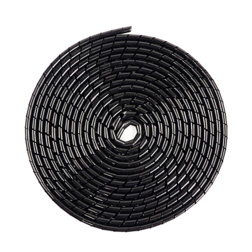 Soodyoow 10 m uniwersalna osłona, spiralny kolektor kablowy, spiralna spiralna rura do porządkowania kabli PC, telewizorów, stereo i konsoli do gier, kolor czarny