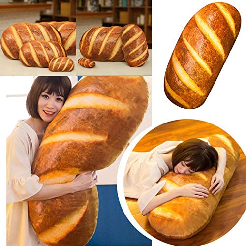 Kindes 3D HD Prints Butter Bread Shape Pillow Plush Toys for Home Decor