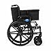 Medline Premium Ultra-Lightweight Wheelchair with Flip-Back Desk Arms and Elevating Leg Rests for Extra Comfort, Black, 22” x 18