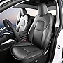Basenor Tesla Model Y Seat Cover Black Leather Car Seat Cushion Protector Custom Fit for Tesla Model Y 2020 2021 2022 Black